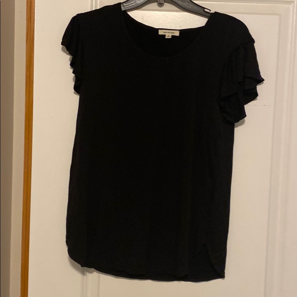 Black short sleeve blouse